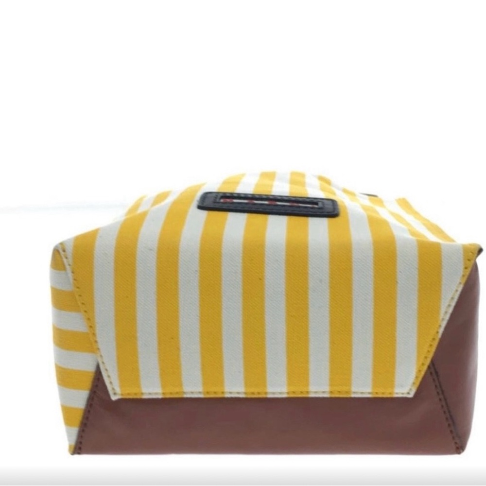 💯 Authentic Marni Museo Striped-Canvas and Leather Bag Made in Italy - Picture 5 of 6